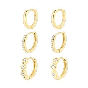 New! Weekdays Gold Huggie Set (3032)